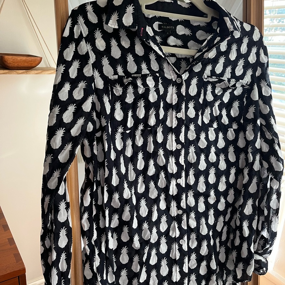 Talbots pineapple shirt